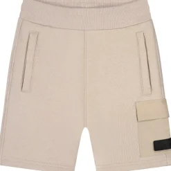 Malelions Nylon Pocket short junior taupe< Broeken