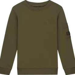 Truien & Vesten-Malelions Nylon Pocket sweater junior moss green