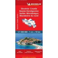 Reisboeken & Kaarten-Michelin 736 Slovenië Kroatië Bosnië Servië Montenegro  Macedonië wegenkaart