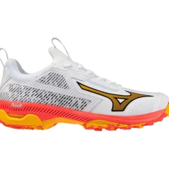 Hockeyschoenen-Mizuno Wave Panthera 2 hockeyschoenen heren white fiery coral 2 citrus