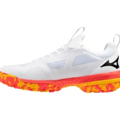 Hockeyschoenen-Mizuno Wave Panthera 2 hockeyschoenen heren white fiery coral 2 citrus