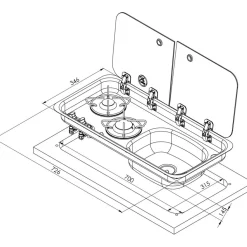 Navy Load  2-pits kook-spoelcombinatie rechts< Kooktoestellen Inbouw
