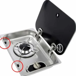 Kooktoestellen Inbouw-Navy Load  Steundop glasplaat zwart per 2 stuks