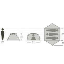3-Persoons Tent|Tunneltenten-Nemo Aurora Ridge 3P & Footprint lichtgewicht  koepeltent grey