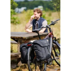 Fietstassen-New Looxs  Vigo Double fietstas 40 liter black green