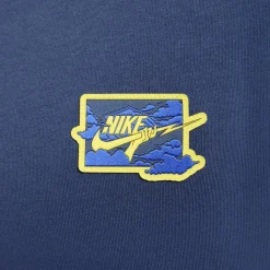 Nike Club FT Crew Bolt sweater heren midnight navy  lightening< Truien & Vesten