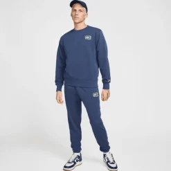 Nike Club FT Crew Bolt sweater heren midnight navy  lightening< Truien & Vesten