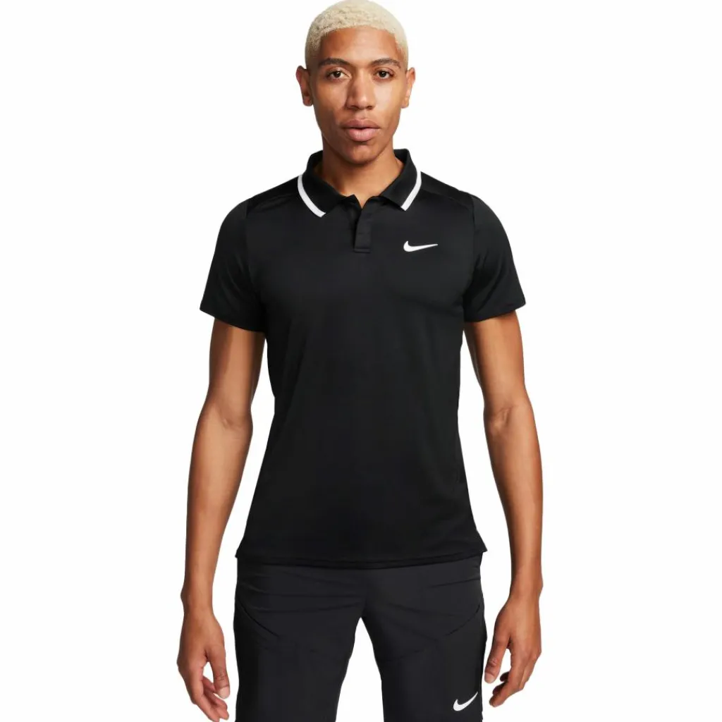Nike Court Advantage tennispolo heren black white< Tenniskleding