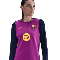 Voetbalkleding-Nike FC Barcelona Strike trainingsshirt dames purple vivid purple midwest gold