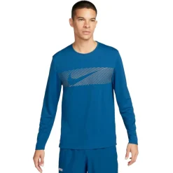 Hardloopkleding-Nike Miler Flash Dri-FIT hardloopshirt heren court  blue reflective silver