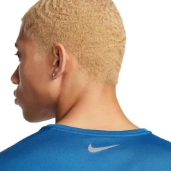 Hardloopkleding-Nike Miler Flash Dri-FIT UV hardloopshirt heren court  blue reflective silver