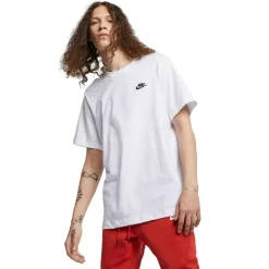 Nike Sportswear Club shirt heren white black< Shirts, Polo's & Blouses