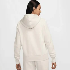 Nike Sportswear Phoenix Fleece Logo hoodie dames light  orewood brown white armor< Truien & Vesten