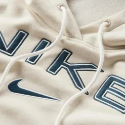 Nike Sportswear Phoenix Fleece Logo hoodie dames light  orewood brown white armor< Truien & Vesten
