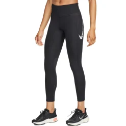 Nike Swoosh Fast hardloopbroek dames black white< Hardloopkleding