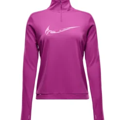 Nike Swoosh hardloopshirt dames hot fuchsia light wild mango< Hardloopkleding