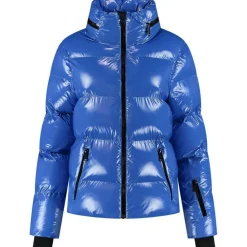 Ski Jassen|Wintersport-NIKKIE Gstaad Laquer winterjas dames dazzling blue