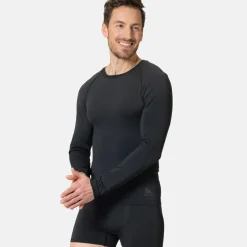 Thermokleding|Wintersport-ODLO Performance Light Eco LS thermoshirt heren black