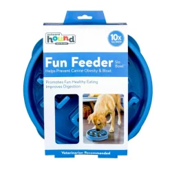 Hondenartikelen-Outward Hound  Fun Feeder Slo Bowl voerbak blauw