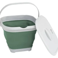 Emmers & Bakken-Outwell Collaps opvouwbare emmer vierkant met deksel 9 liter shadow green