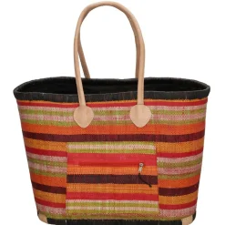 PE Florence  Raffia strandtas red< Strandtassen