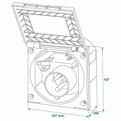 ProPlus CEE wandinvoerdoos vierkant zwart< Camping Elektra