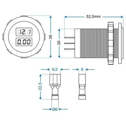Camping Elektra-ProPlus Volt-Ampere meter inbouw