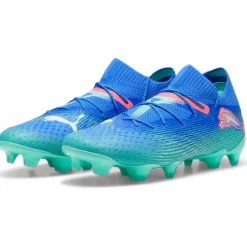 Puma FUTURE 7 ULTIMATE FG AG voetbalschoenen heren bluemazing white electric peppermint< Voetbalschoenen