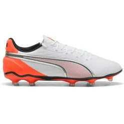 Puma King Match FG - AG voetbalschoenen white silver glowing red< Voetbalschoenen