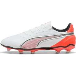 Puma King Match FG - AG voetbalschoenen white silver glowing red< Voetbalschoenen