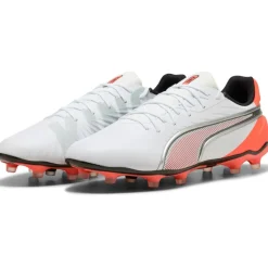 Puma King Match FG - AG voetbalschoenen white silver glowing red< Voetbalschoenen