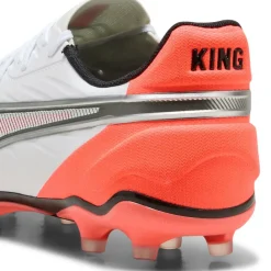 Puma King Match FG - AG voetbalschoenen white silver glowing red< Voetbalschoenen