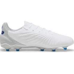 Puma KING MATCH FG AG voetbalschoenen heren white bluemazing flat light grey< Voetbalschoenen