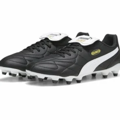 Puma KING TOP FG AG voetbalschoenen heren black white gold< Voetbalschoenen