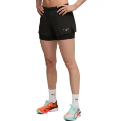 Sportbroek-Puma x HYROX 2 in 1 short dames black