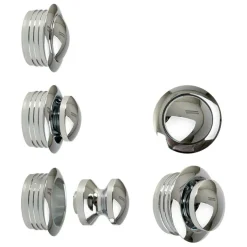 Hang- & Sluitwerk-Pushlock Drukknop + buitenring mini glans chroom