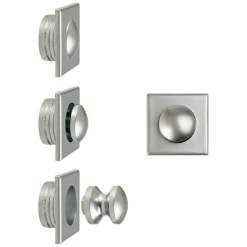 Pushlock Drukknop + buitenring vierkant mini mat chroom< Hang- & Sluitwerk