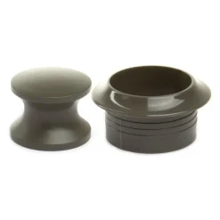 Hang- & Sluitwerk-Pushlock Drukknop en buitenring maxi grijs