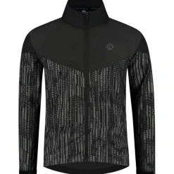 Hardloopkleding-Rogelli Essential Hi Vis hardloopjack heren zwart  reflection