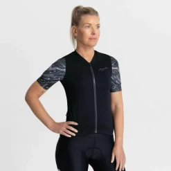 Fietskleding-Rogelli Liquid fietsshirt dames zwart grijs