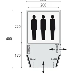 3-Persoons Tent|Tunneltenten-Safarica Blackhawk 220 TC tunneltent beige