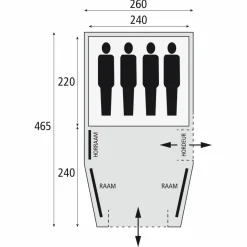 4-Persoons Tent|Tunneltenten-Safarica Blackhawk 260 tunneltent grey