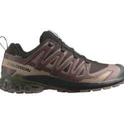 Hardloopschoenen-Salomon XA PRO 3D V9 GORE-TEX hardloopschoenen heren black coffee rum raisin olive night