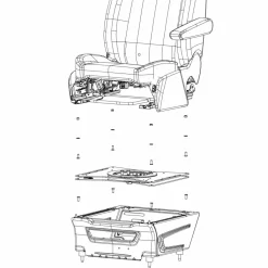Scopema V3 Ford Transit vanaf 2014 Ford Transit Custom  van 2013 tot 2023 draaiplateau bestuurder< Draaiplateaus