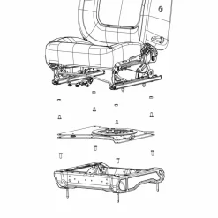 Scopema V3 Renault Trafic Opel Vivaro vanaf 2014  draaiplateau bijrijder< Draaiplateaus