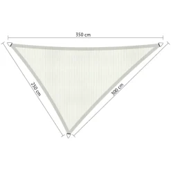 Zonwering-Shadow Comfort  Driehoek schaduwdoek 250 x 300 x 350 cm arctic  white