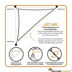 Shadow Comfort  Driehoek schaduwdoek 300 x 400 x 500 cm sahara  sand< Zonwering