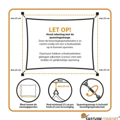 Zonwering-Shadow Comfort  Rechthoek schaduwdoek 300 x 500 cm arctic white