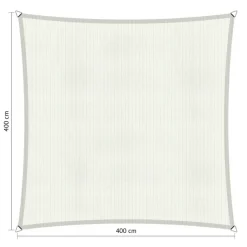 Zonwering-Shadow Comfort  Vierkant schaduwdoek 400 x 400 cm arctic white