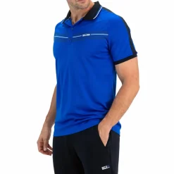 Sjeng Sports  Celio tennispolo heren blue neon< Tenniskleding